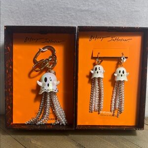 Betsey Johnson Bundle Glow in the Dark  Ghost Charm and Earring Set!!
